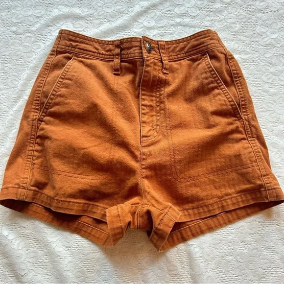 Madewell XXS burnt orange high rise cargo shorts - Picture 1 of 10